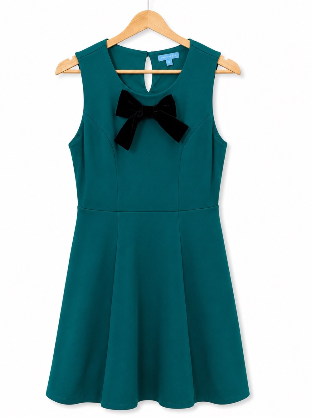 Draper James Green Velvet Bow Fit & Flare Dress Size Medium M Cocktail Holiday